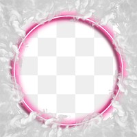 Pink neon frame on a smoke effect background design element