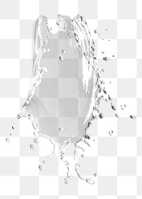 Water splash with drops design element