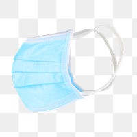 Blue disposable surgical face mask design element