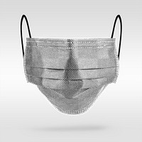 Gray disposable surgical face mask design element