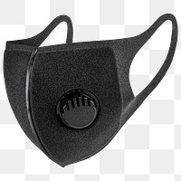 Black foam mask with valve design element