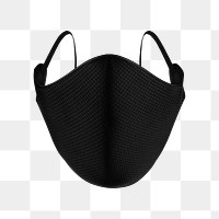 Black protective cloth mask design element