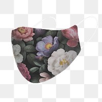 Floral pattern fabric face mask design element