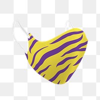 Yellow and purple tiger pattern fabric mask design element