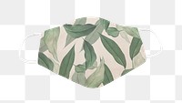 Green leaves pattern fabric mask design element