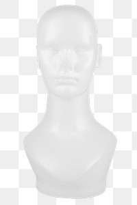 White mannequin head design element