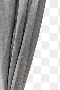 Gray drapery hanging from a curtain rod design element