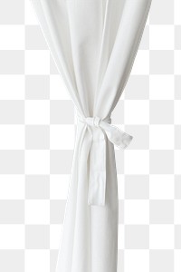 White drapery hanging from a curtain rod design element