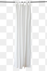 White drapery hanging from a curtain rod design element