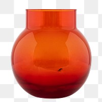 Empty shiny red glass vase design element