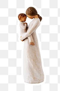 Mother holding her son resin figurine design element