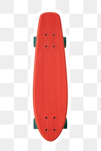Scarlet red skateboard sticker design element