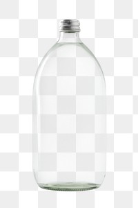 Empty clear glass bottle design element