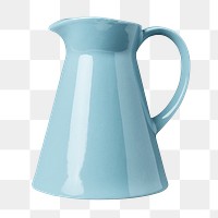 Blue ceramic pitcher design element