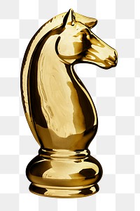 Gold knight chess piece design element