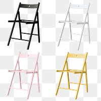 Set of modern chairs design element