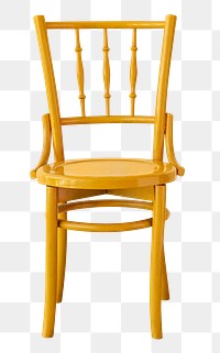 Vintage yellow wooden chair design element