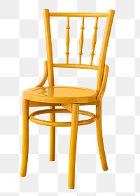 Vintage yellow wooden chair design element