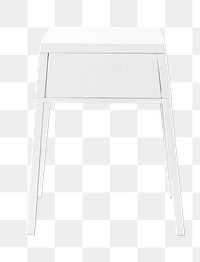 White bedside table design element