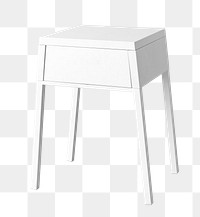 White bedside table design element