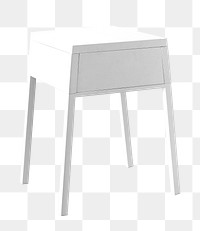 White bedside table design element