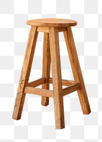 Single wooden stool design element