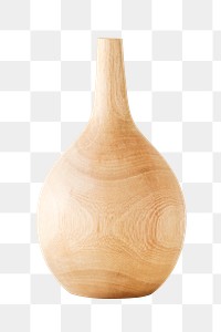 Empty wooden vase design element