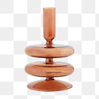 Modern shiny brown candle holder design element