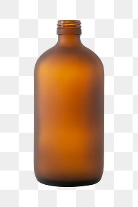 Empty brown glass bottle design element