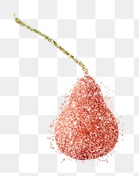 Pink glittery pear design element