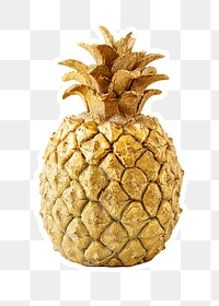 Gold pineapple fruit sticker design element