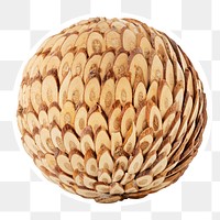 Natural wooden ball covered in wooden chips design element