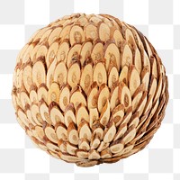 Natural wooden ball covered in wooden chips design element