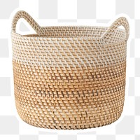 Brown wicker basket design element