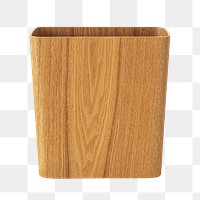 Wooden rectangular dustbin design element