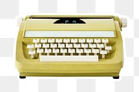 Retro pastel yellow typewriter sticker design element
