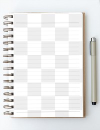 Blank plain white notebook page with a pen