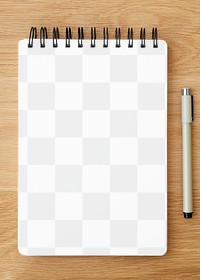 Blank plain white notebook page with a pen