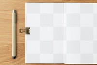 Blank notebook page with stationary design element