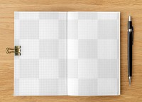 Blank notebook page with stationary design element