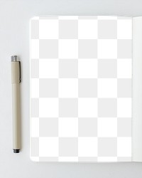 Blank plain white notebook page with a pen