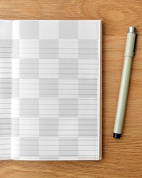 Blank plain white notebook page with a pen