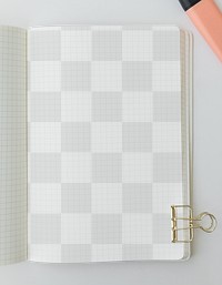 Blank white grid pattern notebook design element