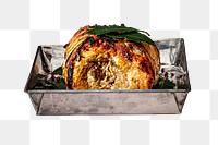 Roasted Christmas ham png mockup with pomegranate and lentils