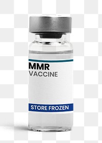 Png injection bottle mockup of MMR vaccine