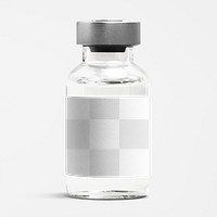 Png vial label mockup medicine glass bottle