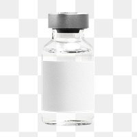 Png injection glass bottle with white label mockup