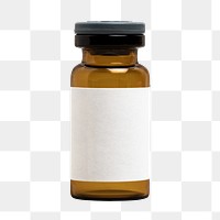 White label mockup on png amber injection bottle