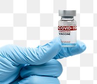 Png COVID-19 injection bottle in doctor's hand mockup