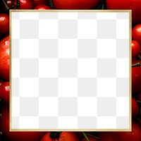 PNG frame pattern with red tomatoes